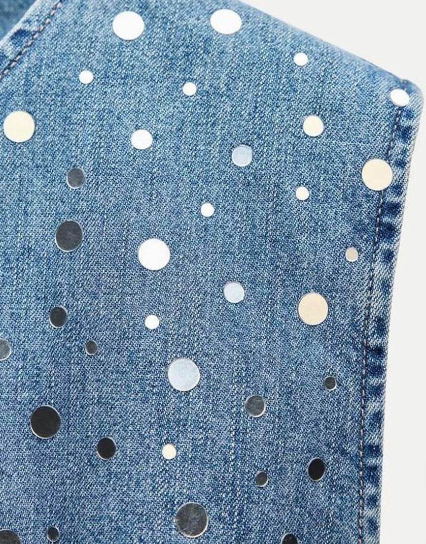 Shimmer Spot Denim Dress