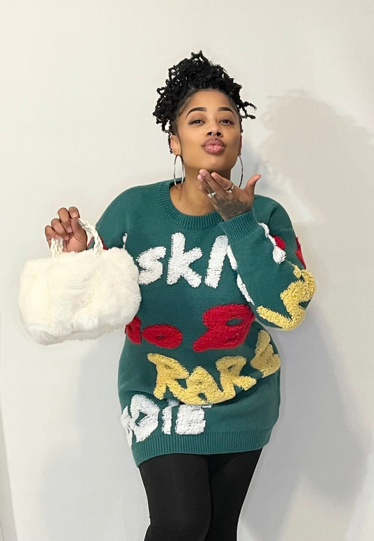 Ask Me Flocking Sweater Dress