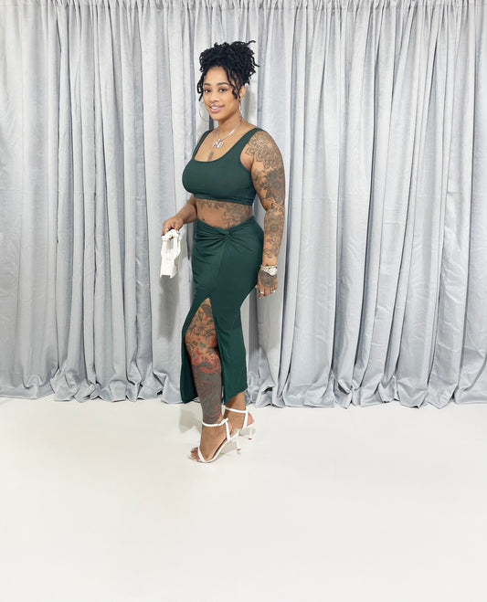 Jade Slit Skirt Set