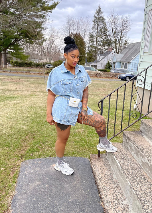 Under My Wings Denim Dress