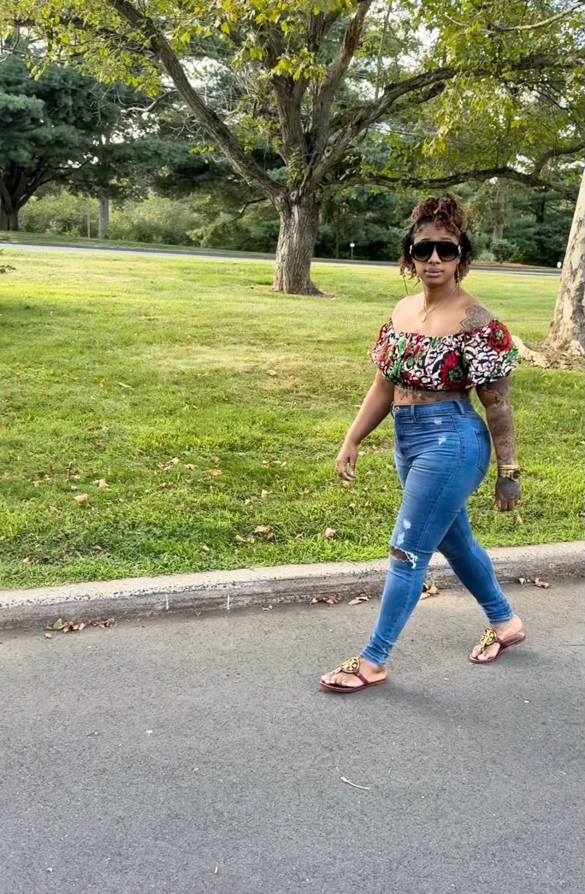 African Puff Crop Top