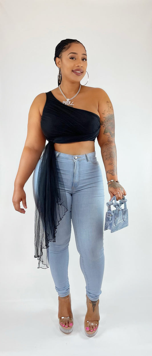 Black Henny Tulle Top