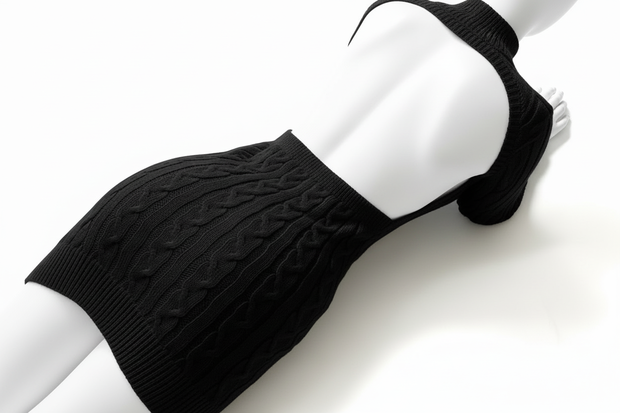 After Dark Cable Knit Sweater Dress