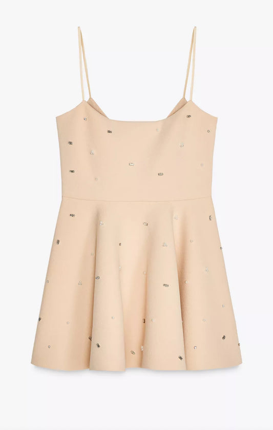 Blushing Embellished Mini Dress