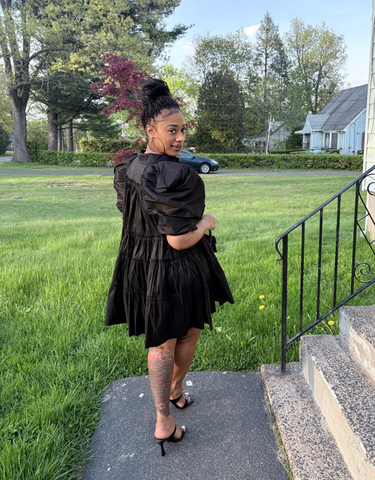 Paulette Black Beauty Puff Sleeve Dress