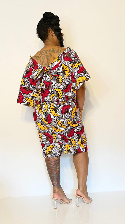 African Tie Back Dress