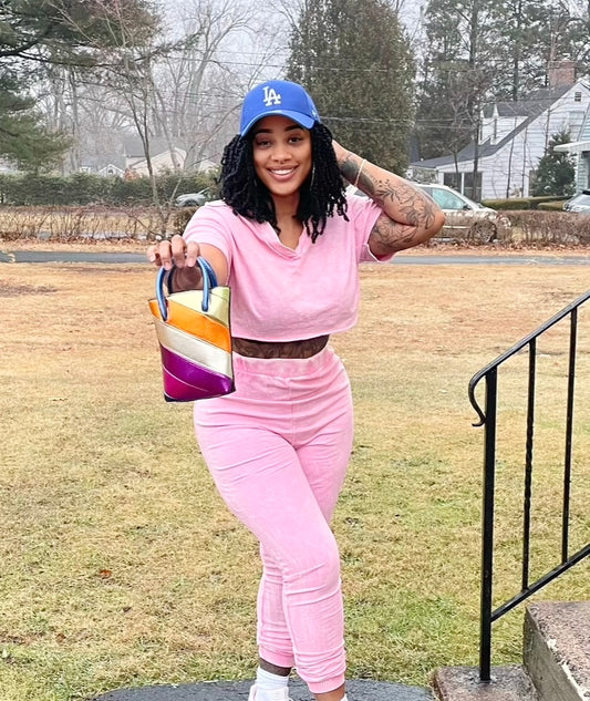 Metallic Stripe Tote