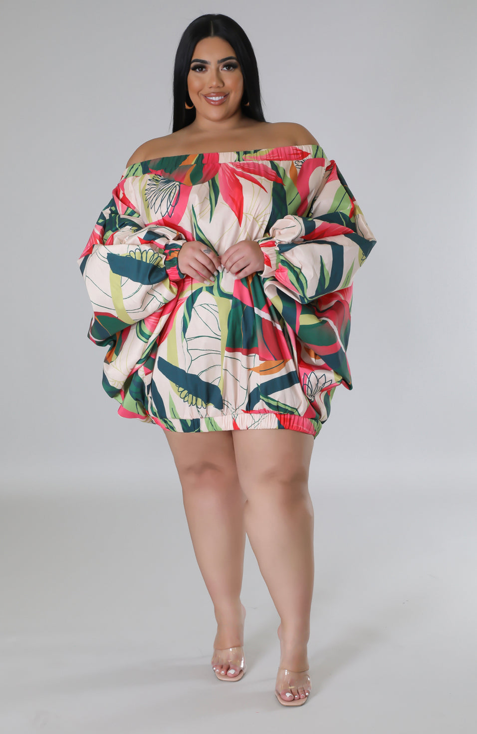 pineapple off the shoulder dress Plus Frilled Off Shoulder Pineapple Print Dress