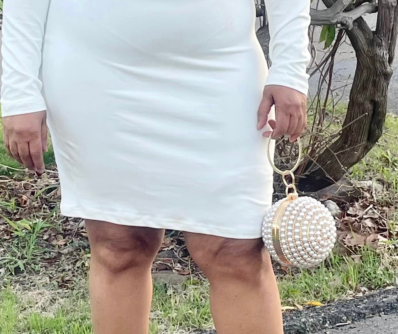 Gold Pearl Ball Clutch