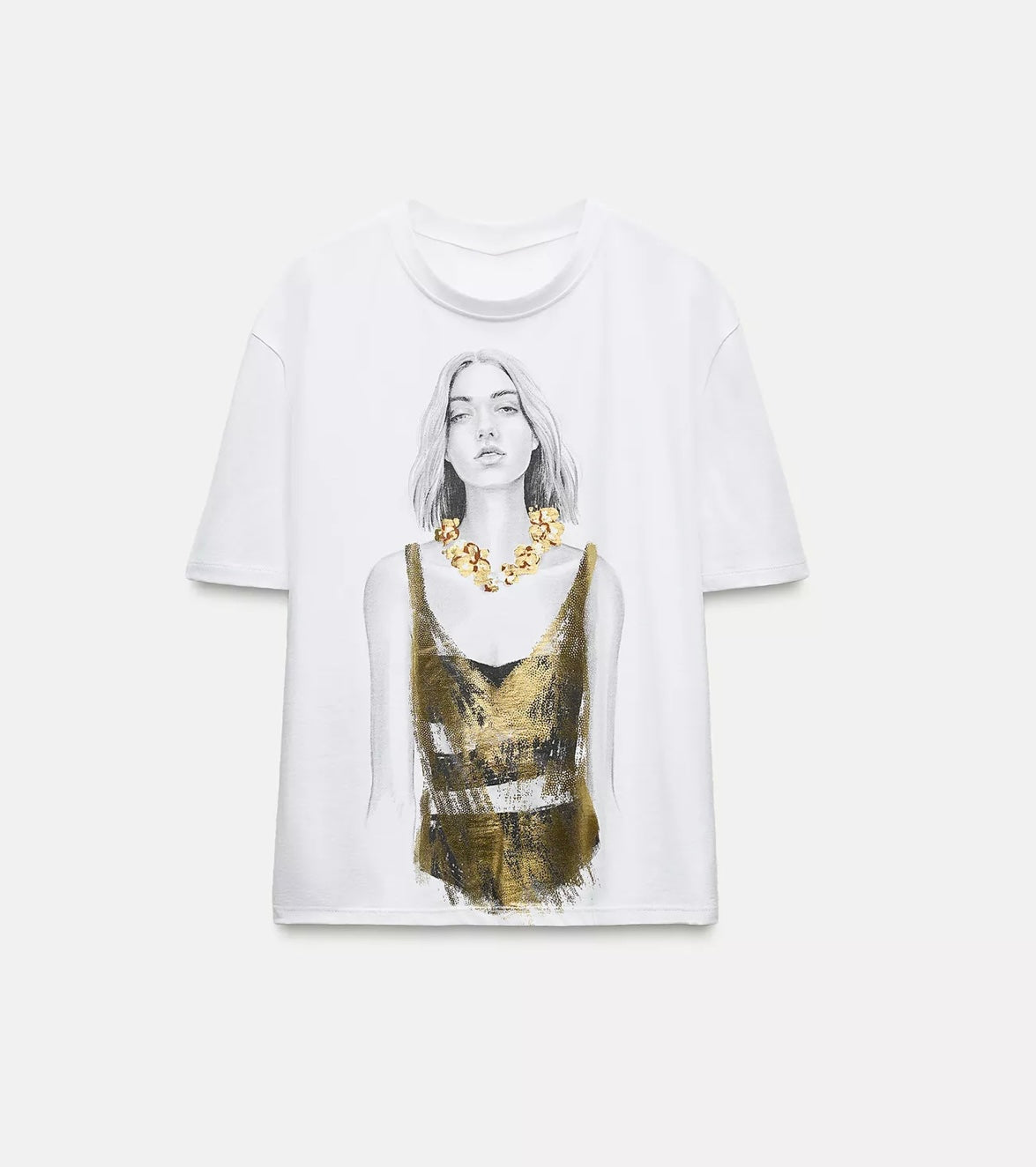 Golden Glam Oversized Tee
