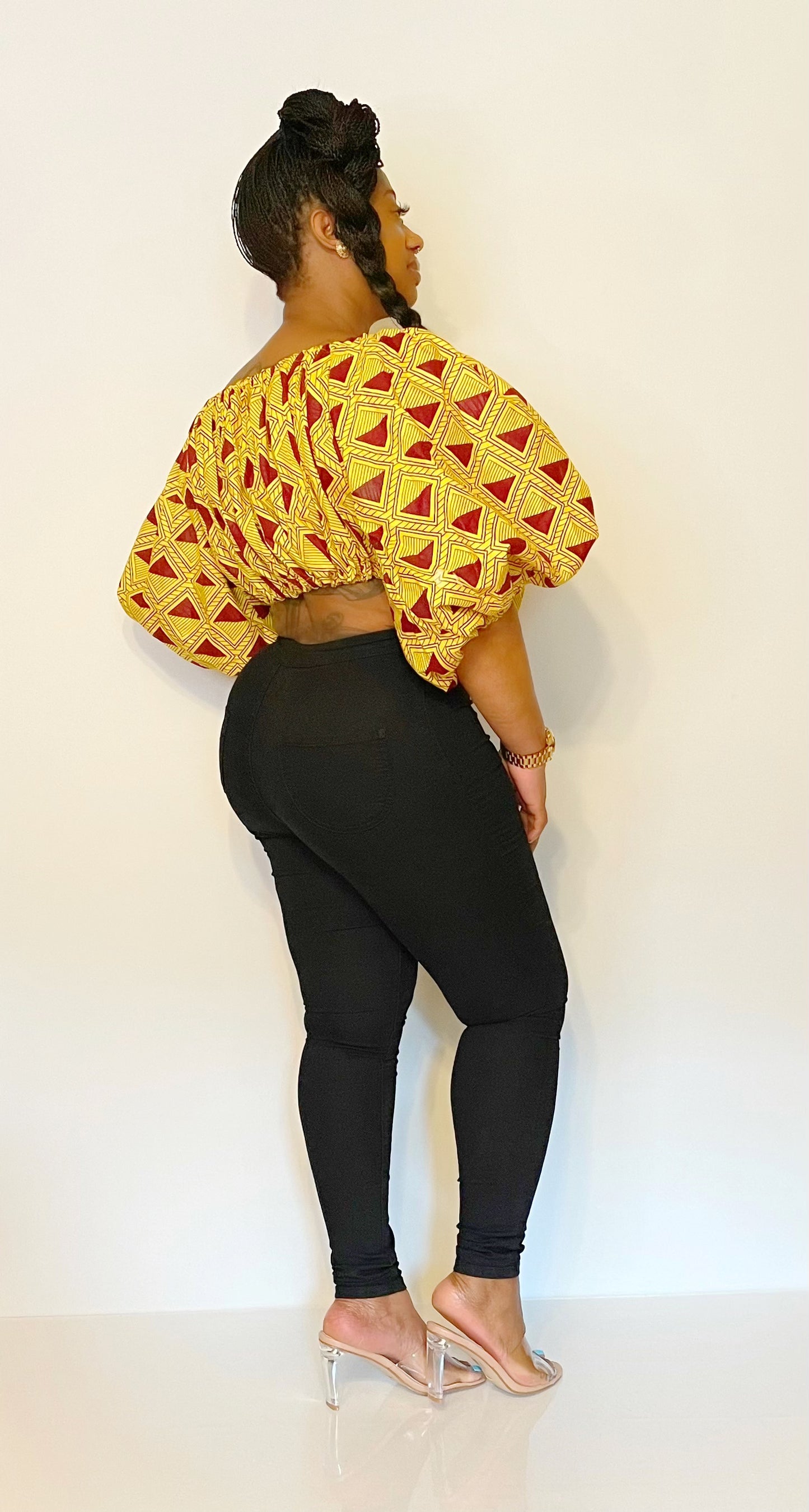 African Puff Crop Top