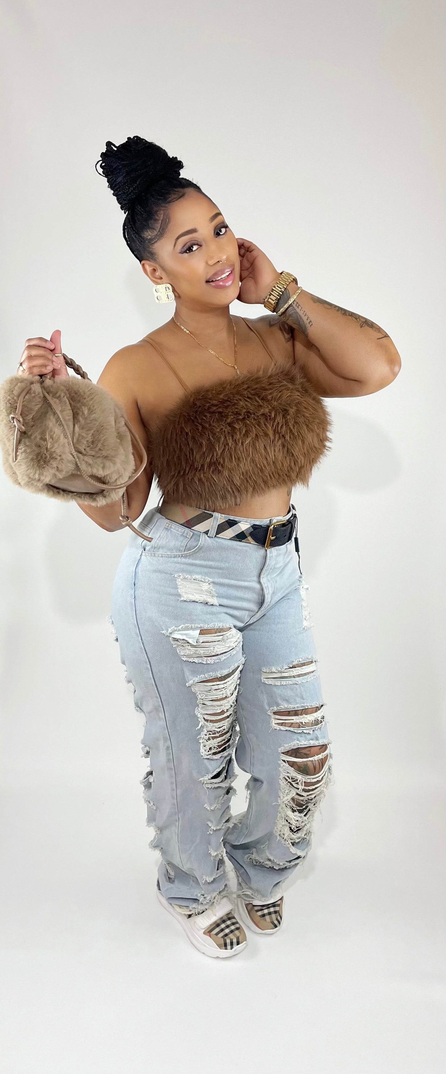 Sammy Fur Crop Top