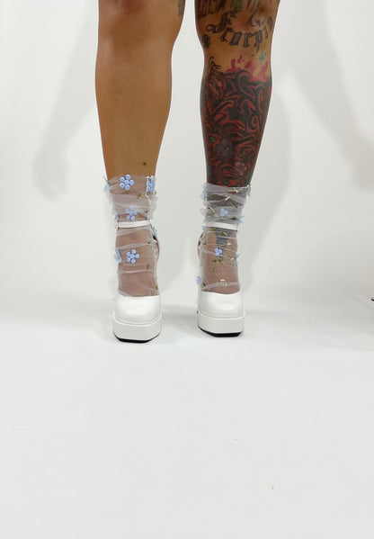 Sheer Floral Socks