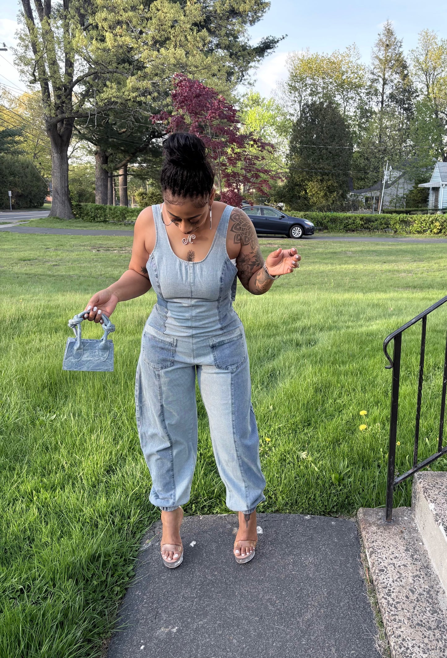 Everyday Edge Two-Tone Denim Jumpsuit