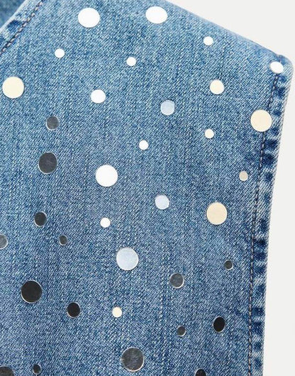 Shimmer Spot Denim Dress