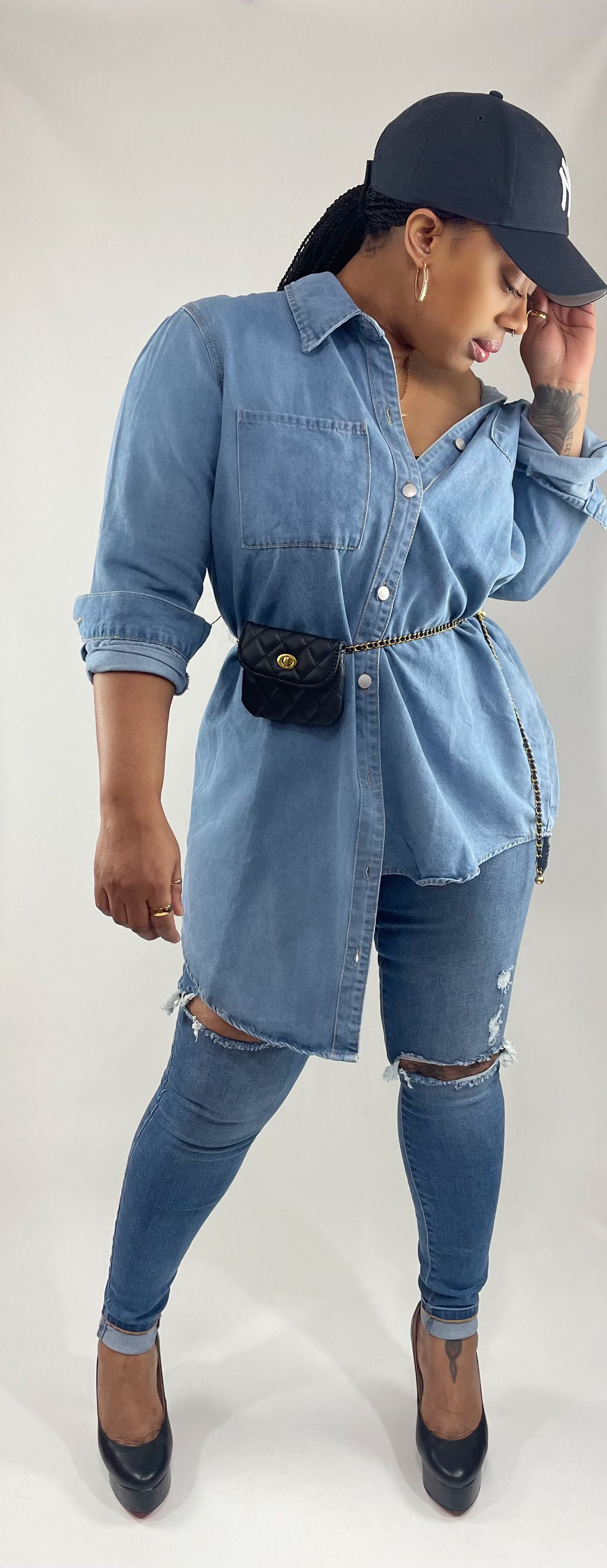 Never Oversized Denim Dress