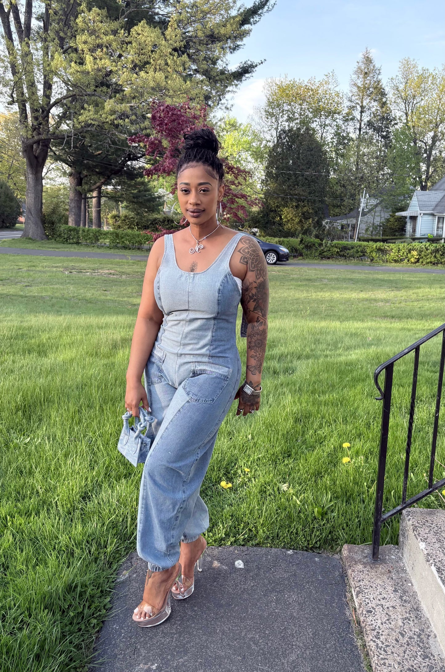 Everyday Edge Two-Tone Denim Jumpsuit
