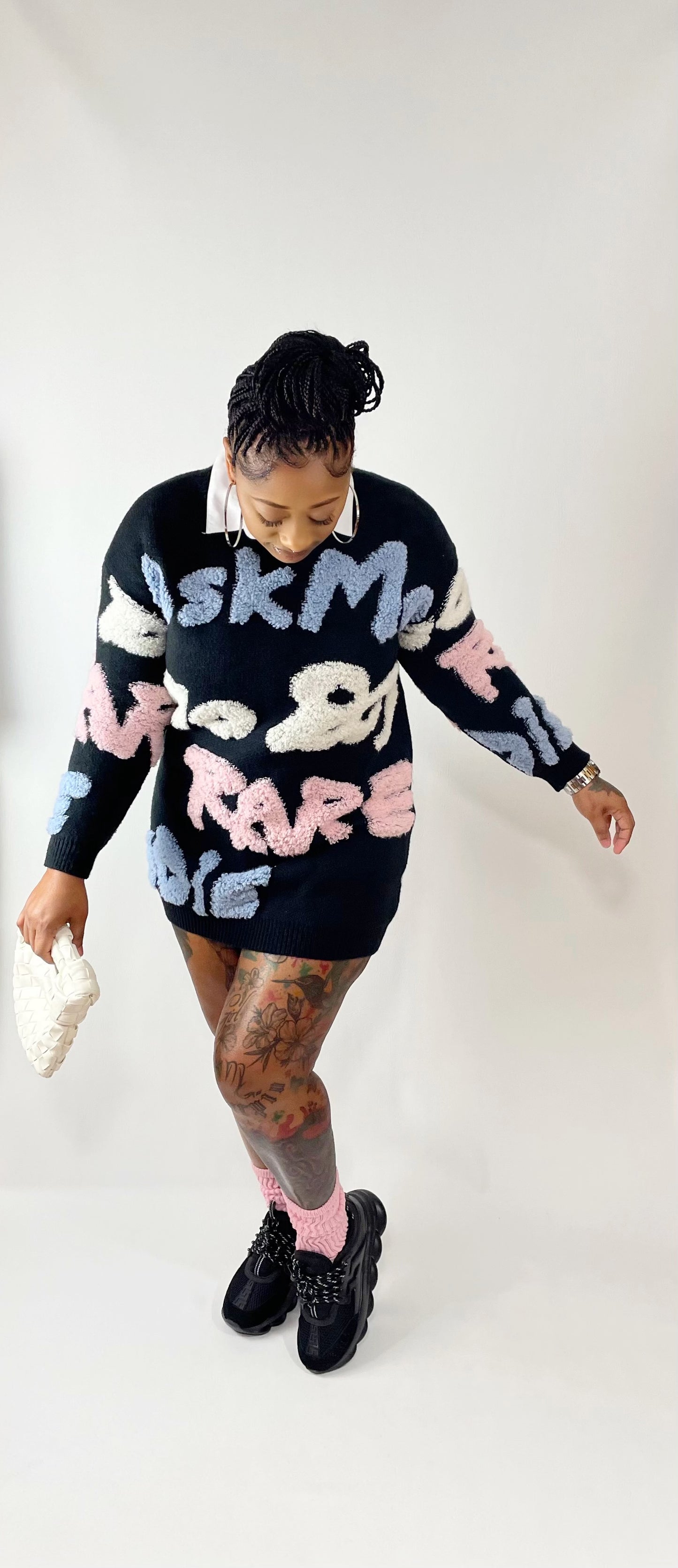 Ask Me Flocking Sweater Dress