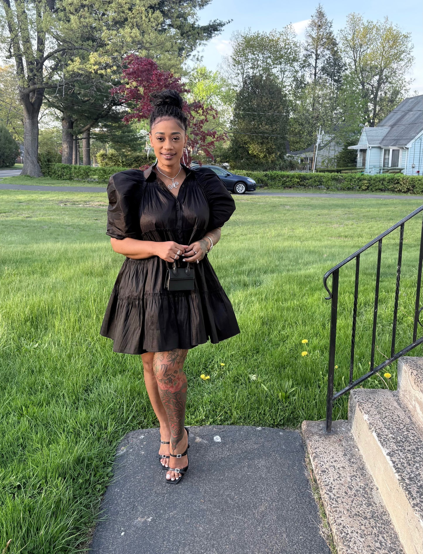Paulette Black Beauty Puff Sleeve Dress
