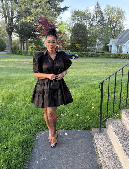 Paulette Black Beauty Puff Sleeve Dress