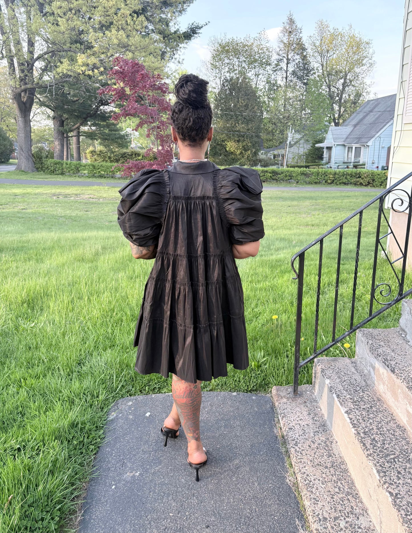 Paulette Black Beauty Puff Sleeve Dress
