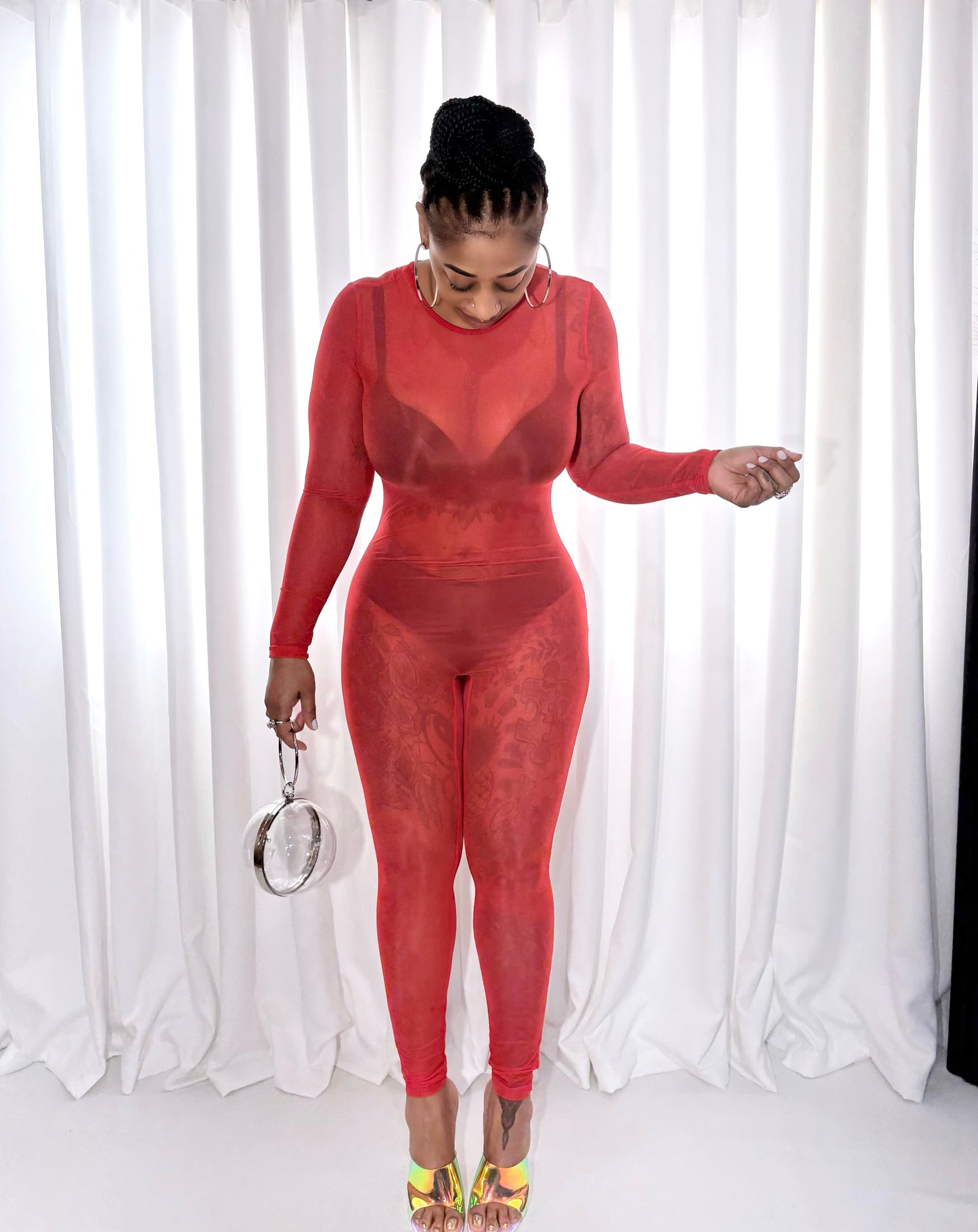 Fire Desire Sheer Mesh Jumpsuit