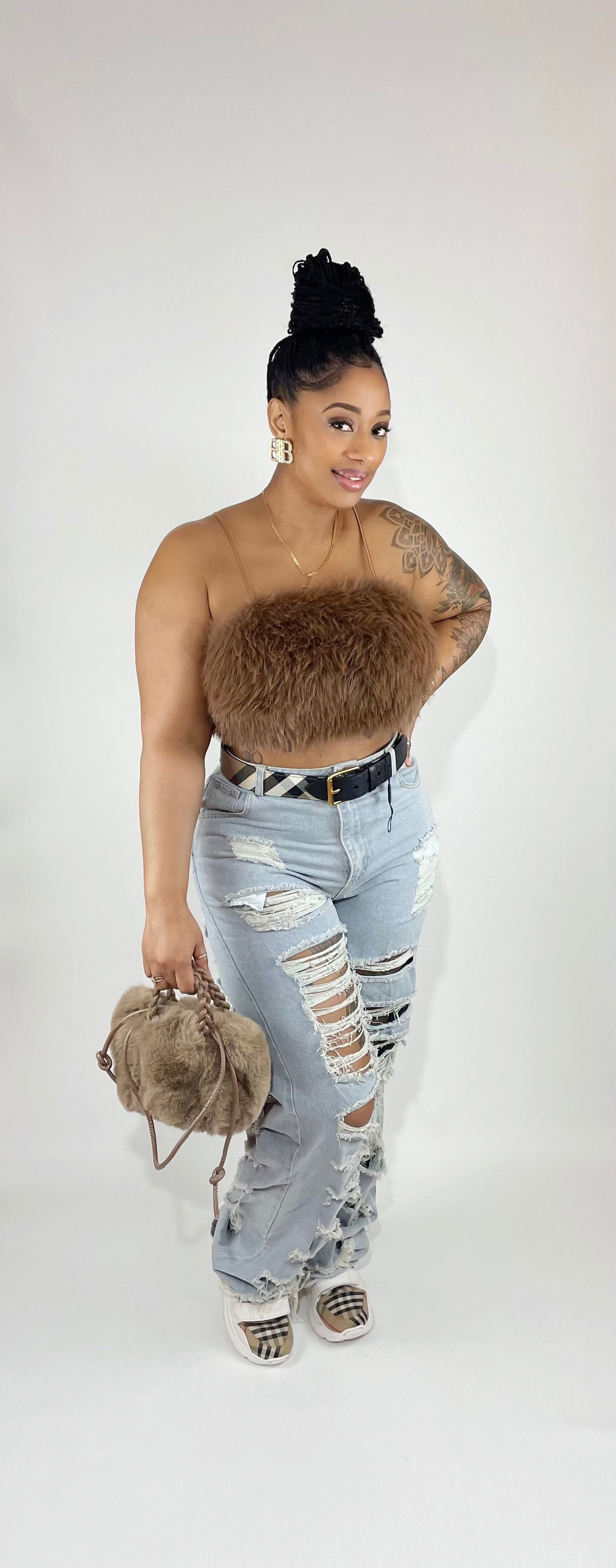 Sammy Fur Crop Top