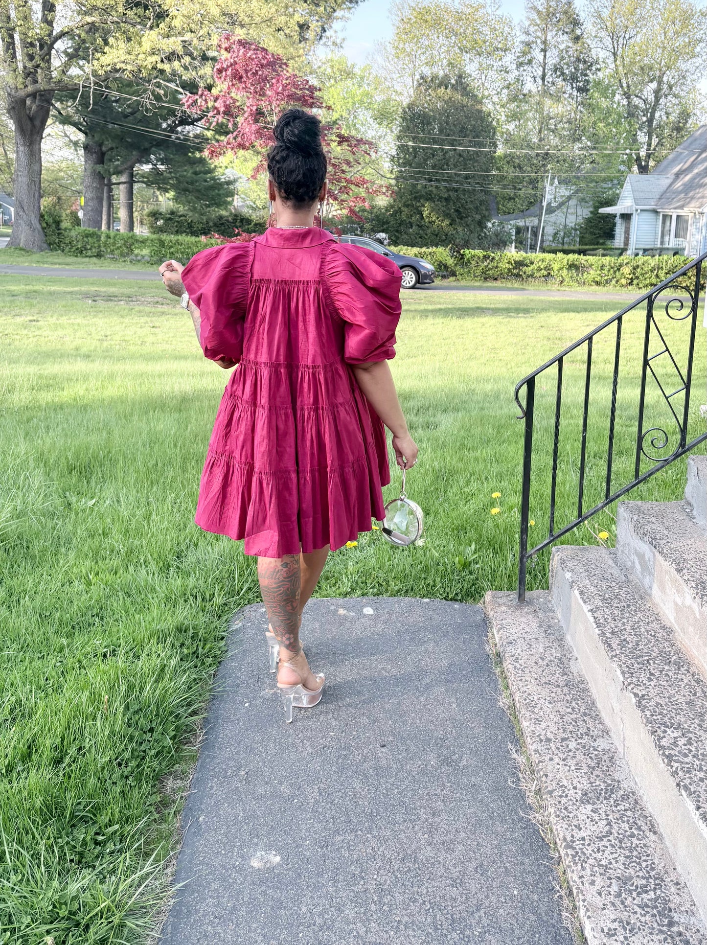 Paulette Bold Beauty Puff Sleeve Dress