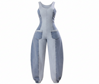 Everyday Edge Two-Tone Denim Jumpsuit