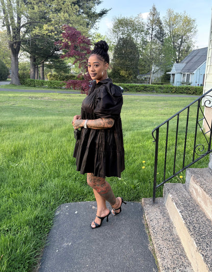 Paulette Black Beauty Puff Sleeve Dress