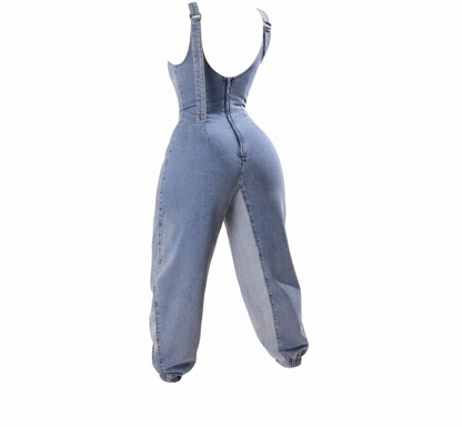 Everyday Edge Two-Tone Denim Jumpsuit
