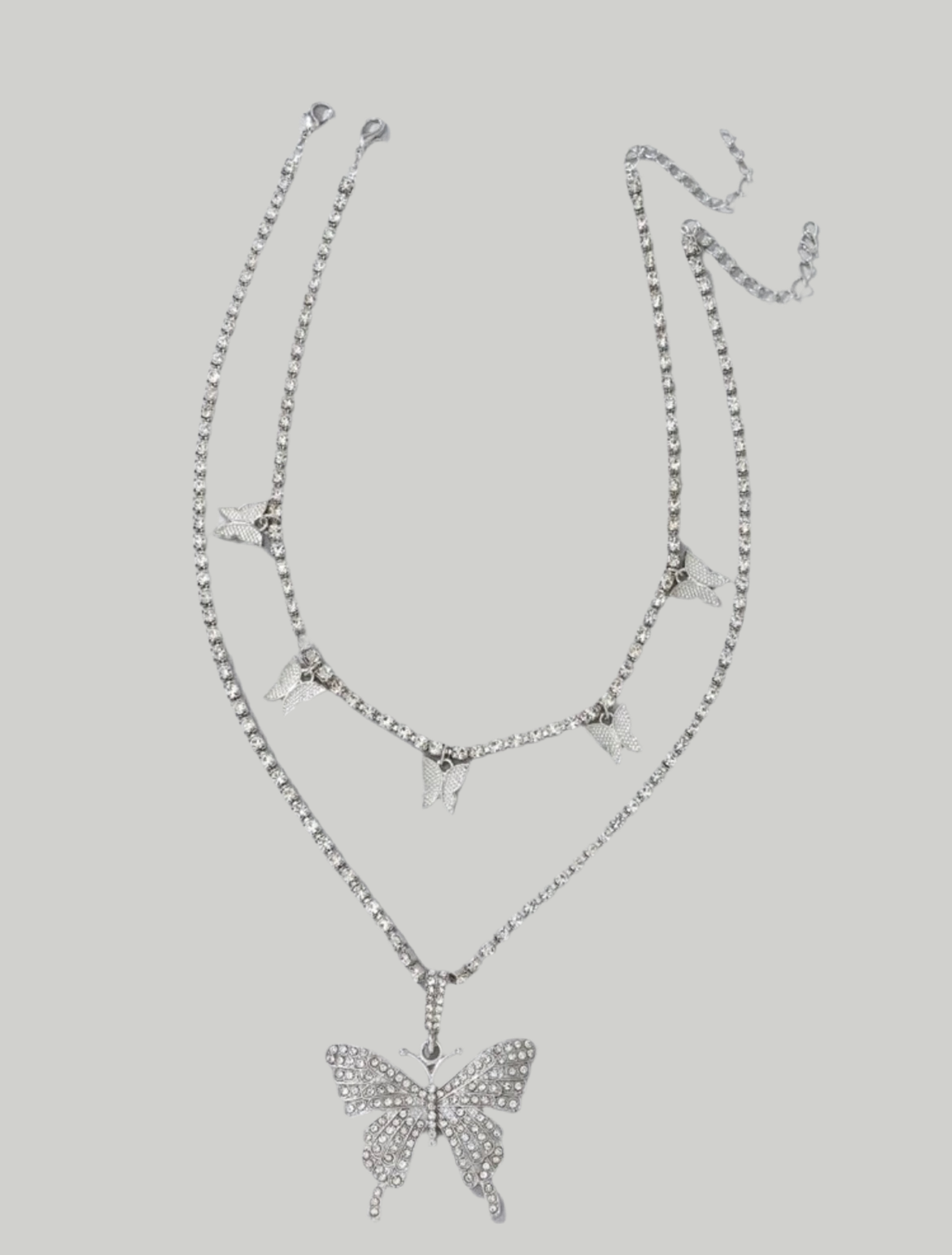 Butterfly Rhinestone Necklace Set