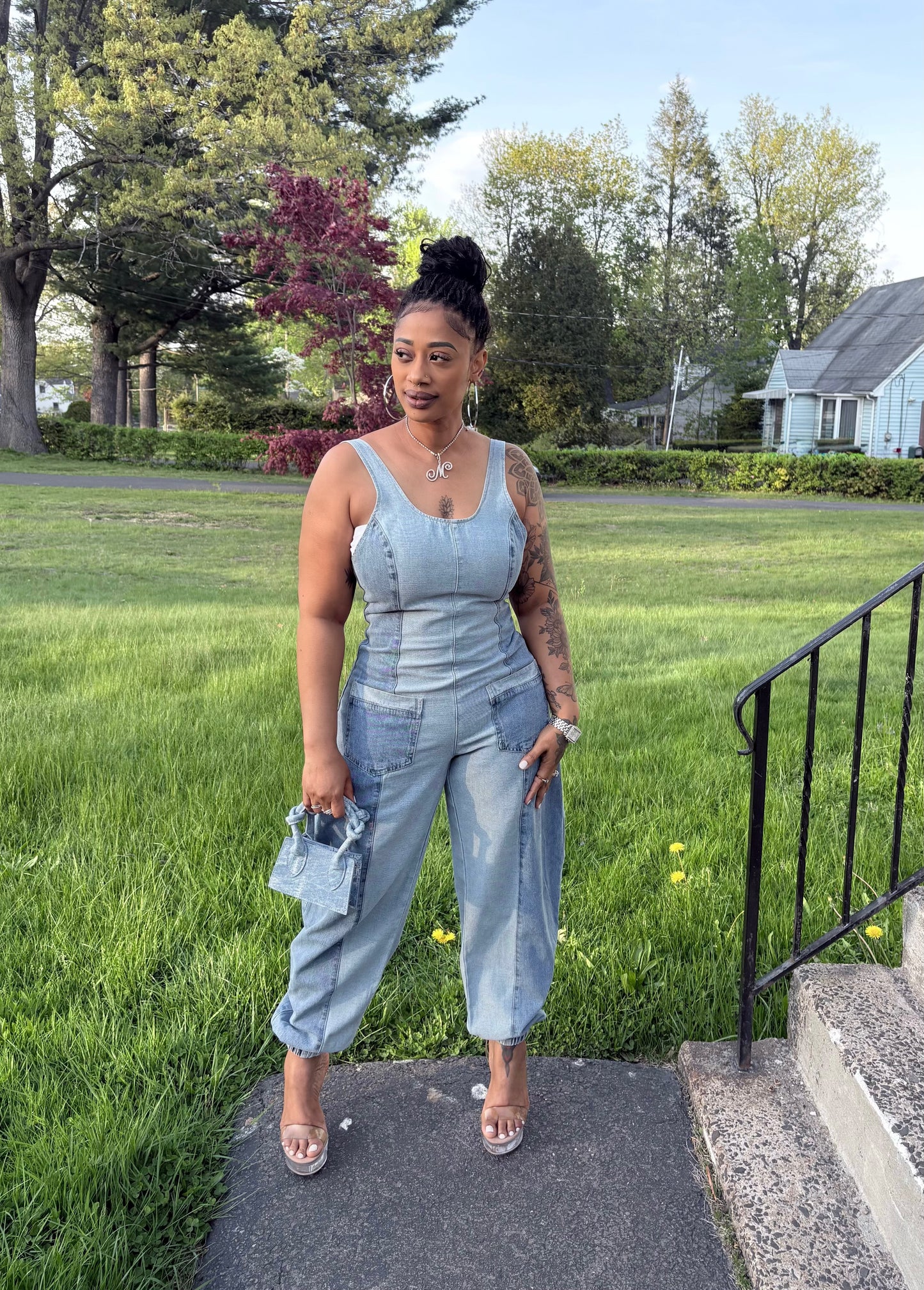 Everyday Edge Two-Tone Denim Jumpsuit