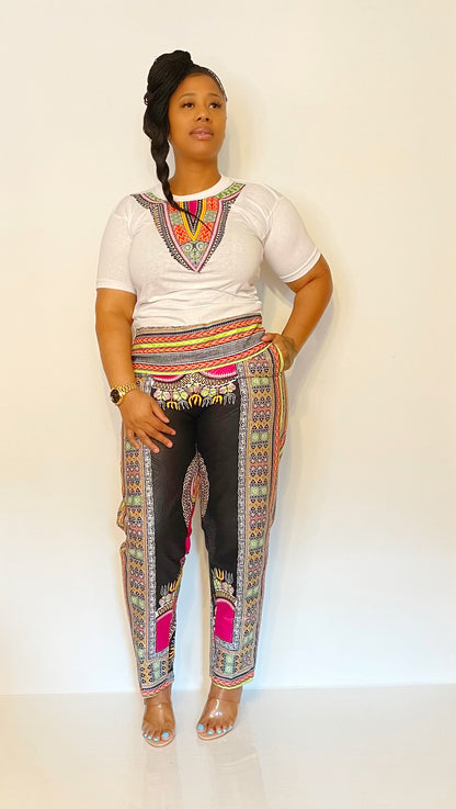 African T-Shirt Pants Set