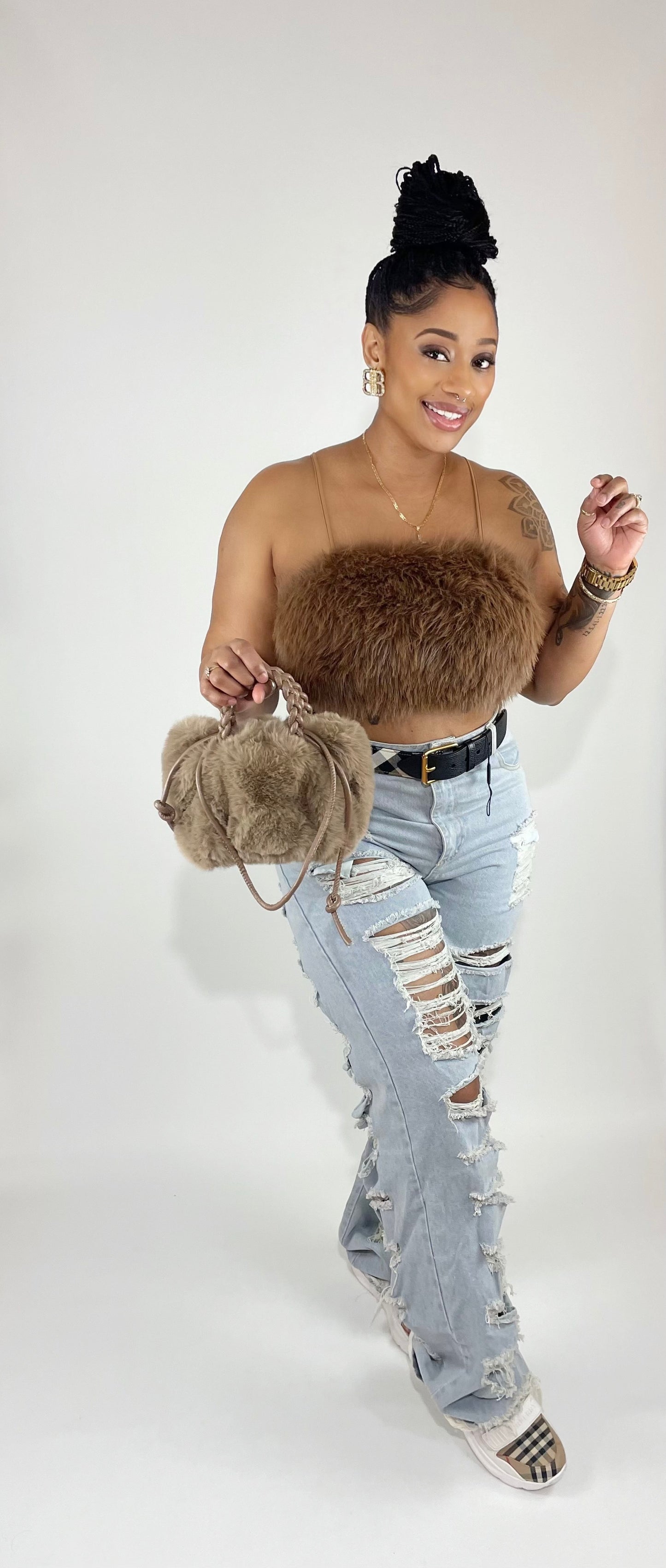 Sammy Fur Crop Top