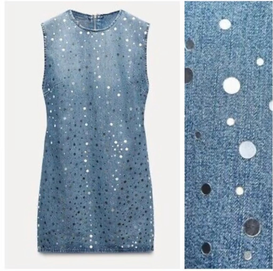 Shimmer Spot Denim Dress