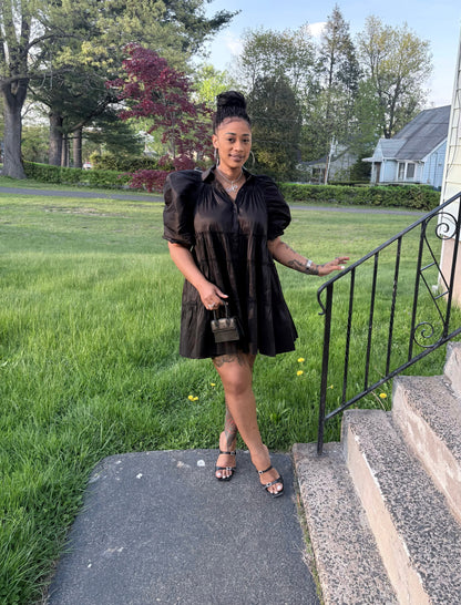 Paulette Black Beauty Puff Sleeve Dress