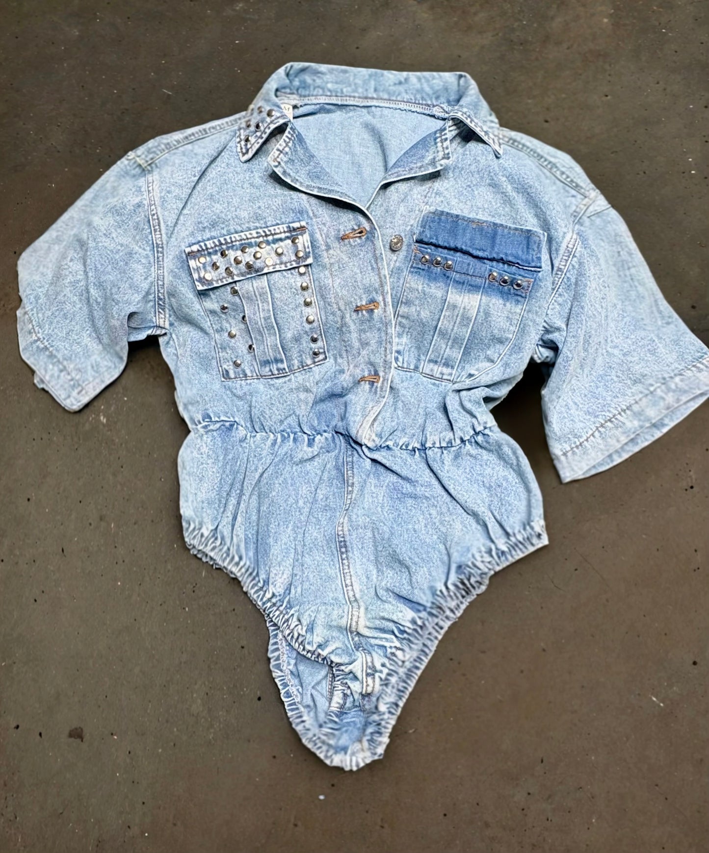 All Eyes On Me Denim Romper