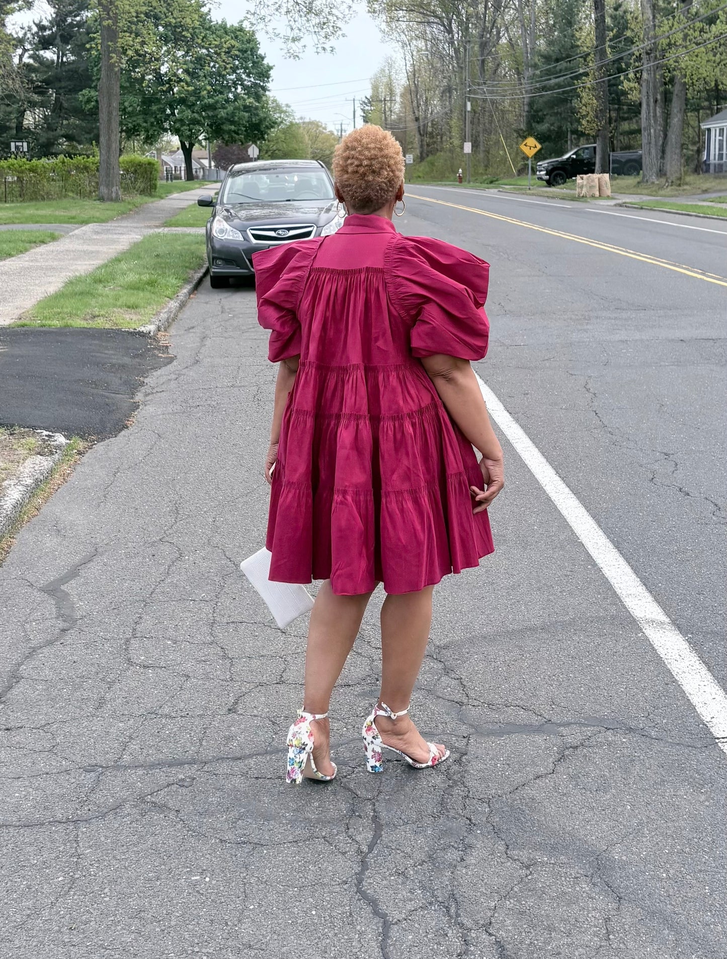 Paulette Bold Beauty Puff Sleeve Dress
