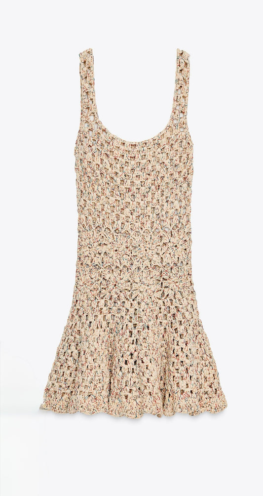 Escape Crochet Knit Mini Dress
