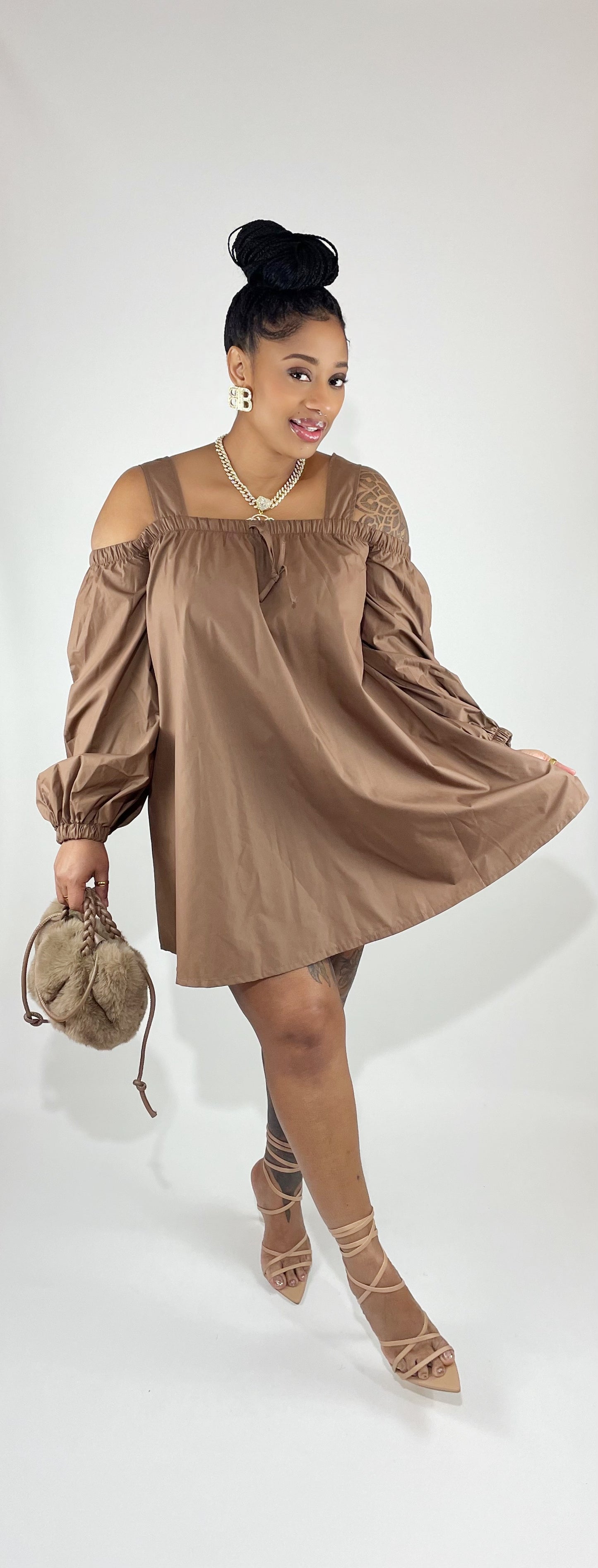 Macchiato Cold Shoulder Dress