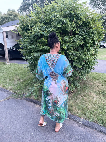 Peacock Sheer Kimono