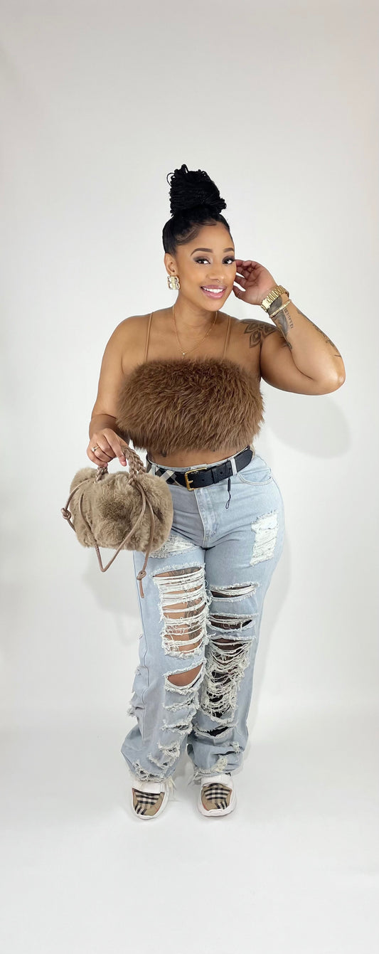 Sammy Fur Crop Top