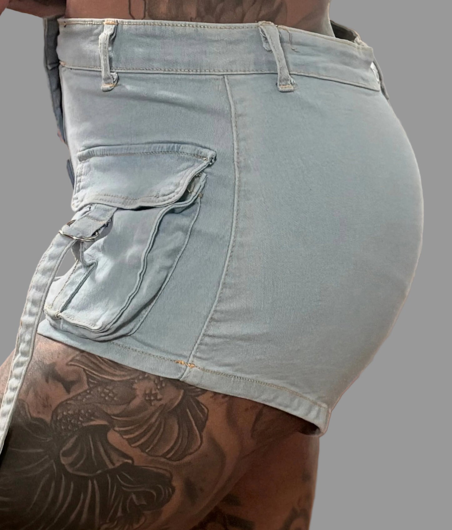 Urban Edge Utility Pocket Denim Shorts