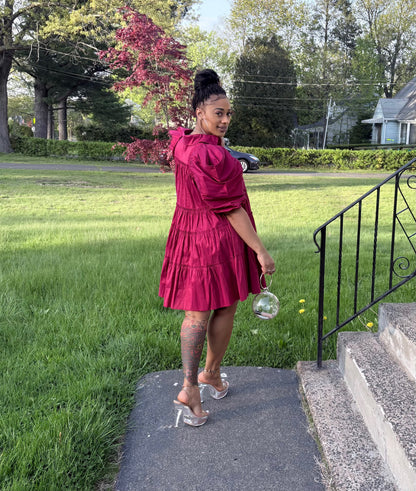 Paulette Bold Beauty Puff Sleeve Dress