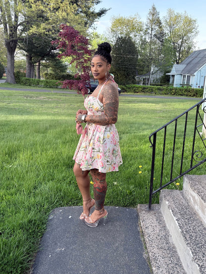 Spring Bloom Halter Dress