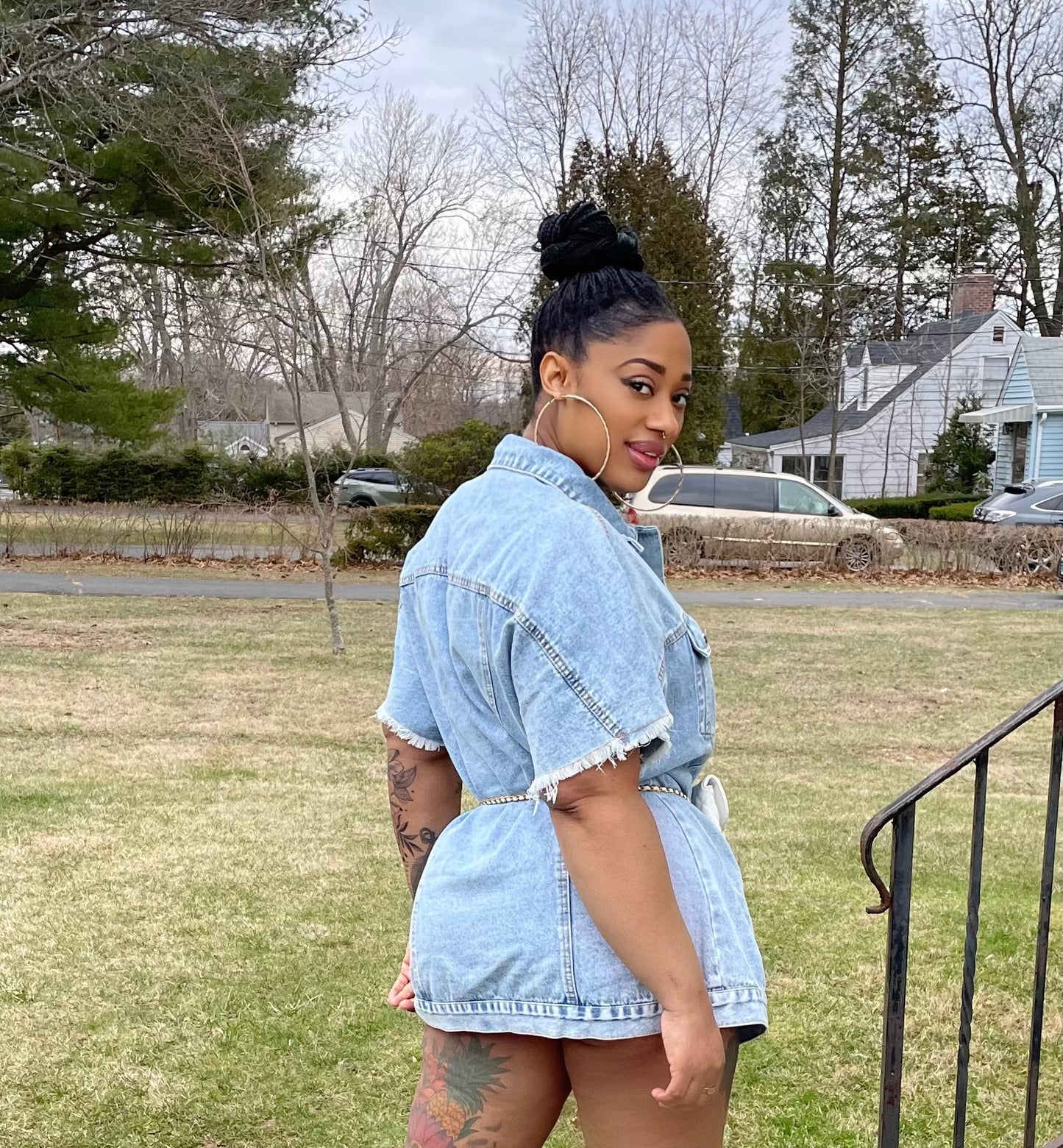 Under My Wings Denim Dress