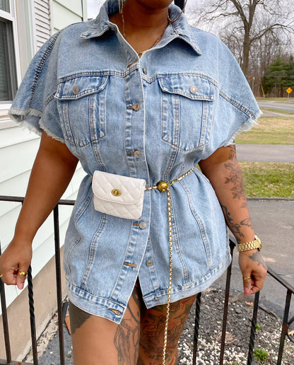 Under My Wings Denim Dress