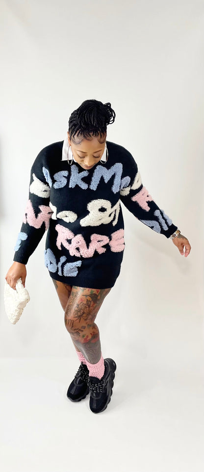 Ask Me Flocking Sweater Dress