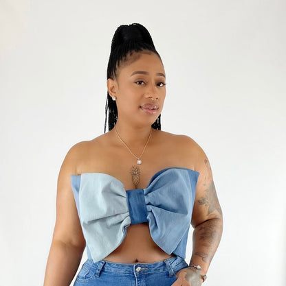 Innovative Denim Bow Top